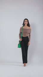 Bagabu Luxe Rope Handle Satchel Bag with Wallet (Green)