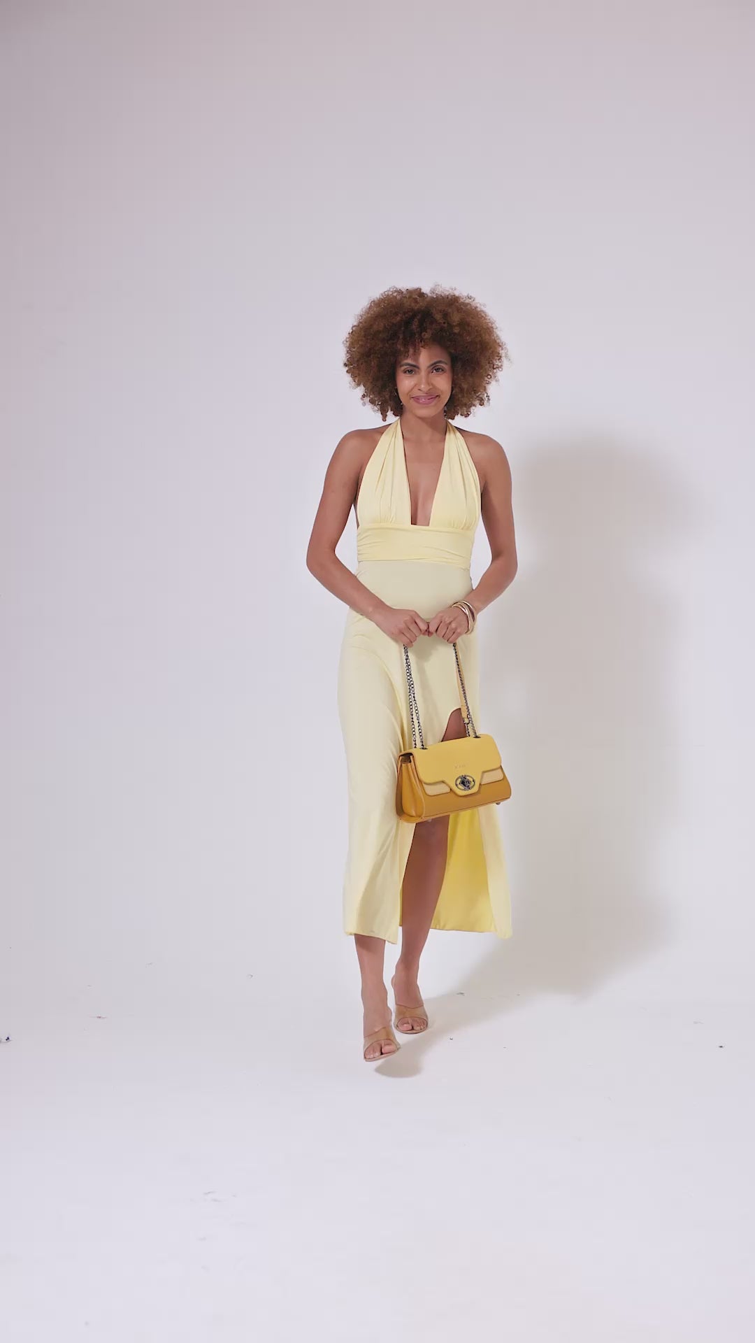 Weave Textured Vegan Leather Premium Handbag (yellow)