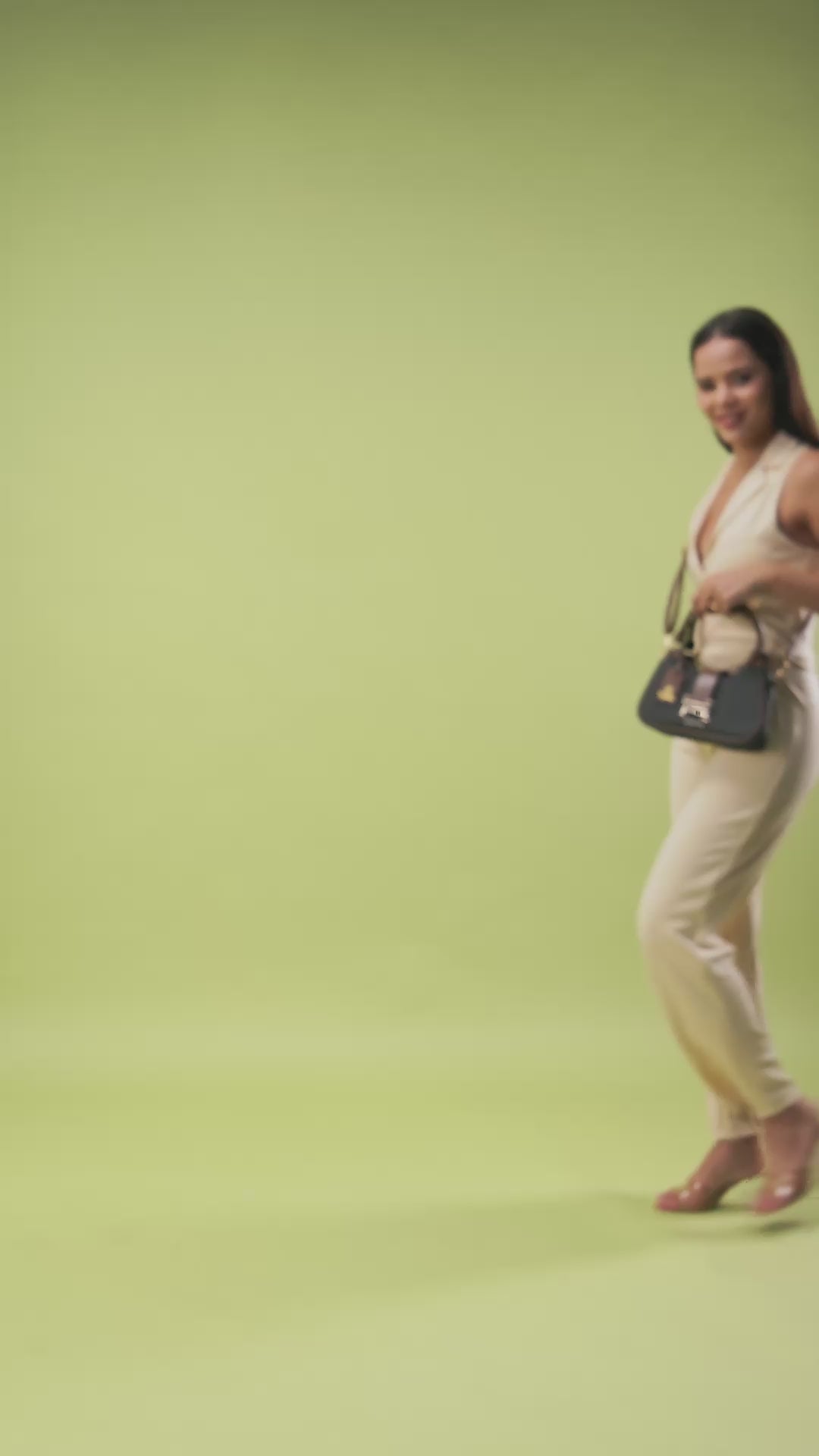 Amor Vegan Leather Shoulder Bag (Black)